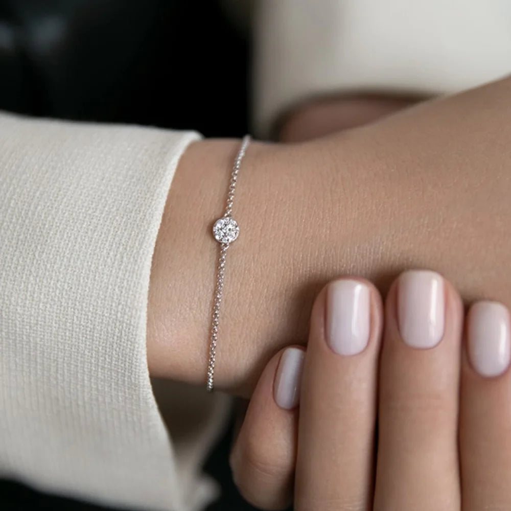 5mm CZ Charm Chain Bracelet