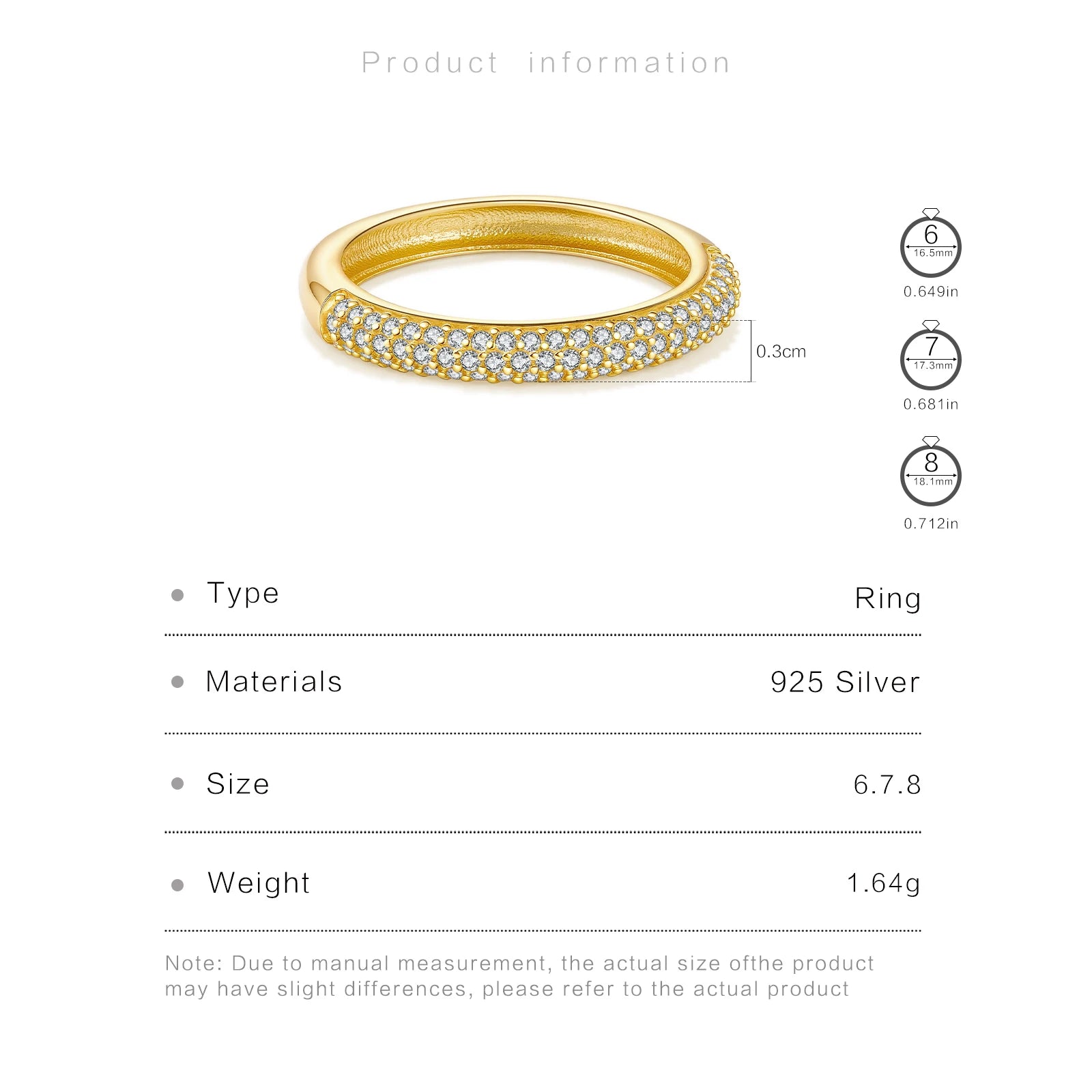 Silver CZ Zircon Ring