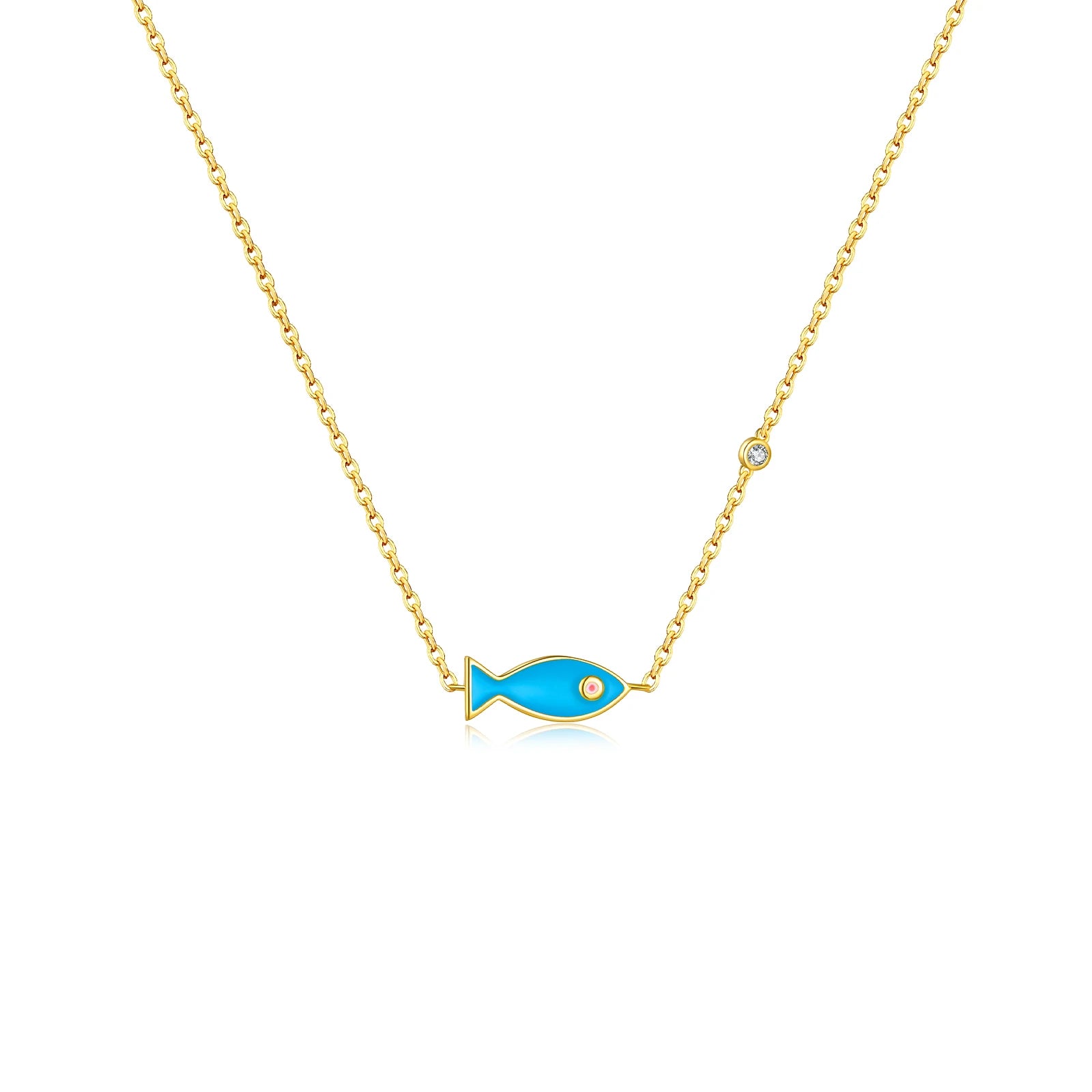 Silver Fish Choker Necklace