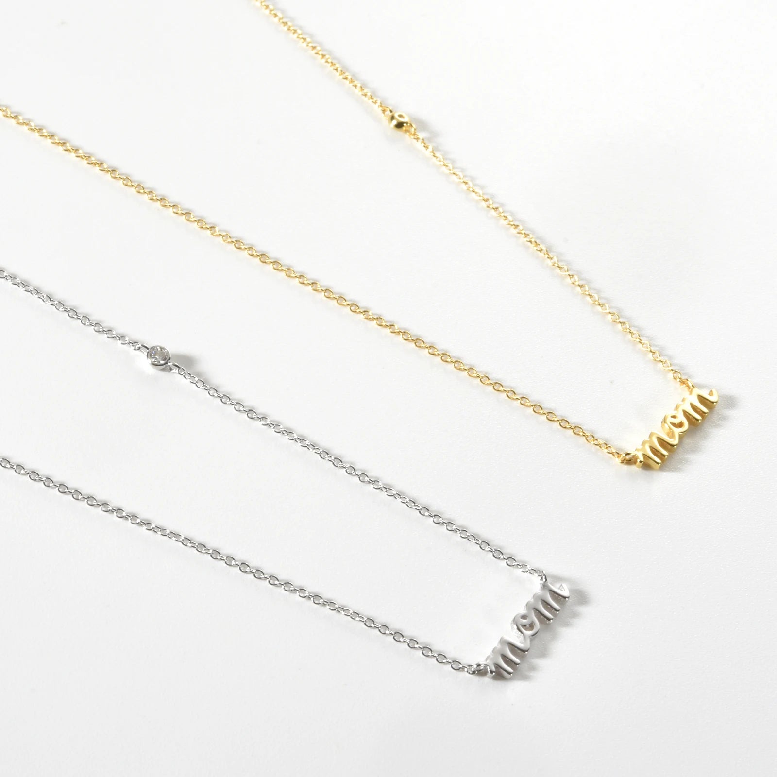 Silver & Gold Mom Pendant Necklace