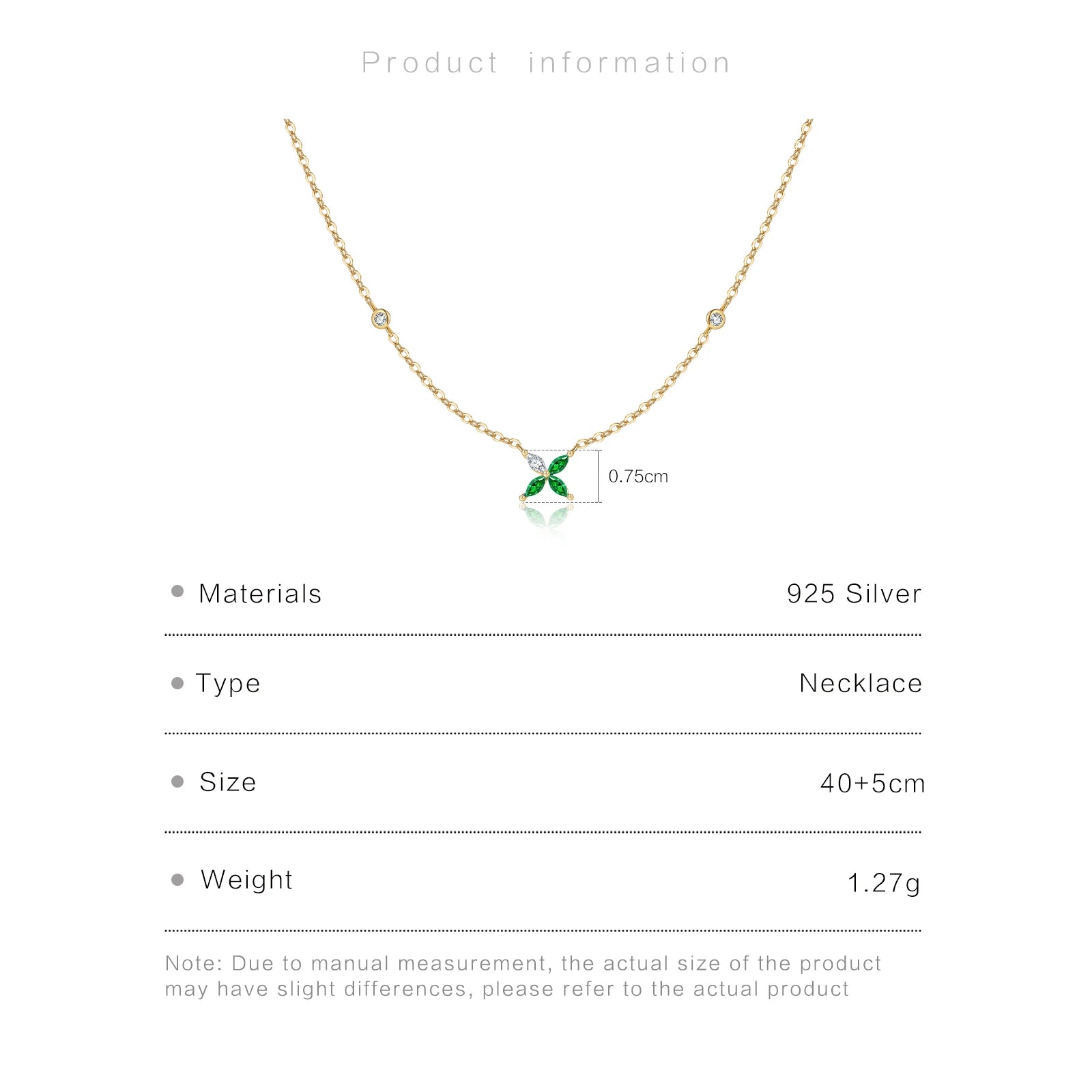 Silver Green Necklace