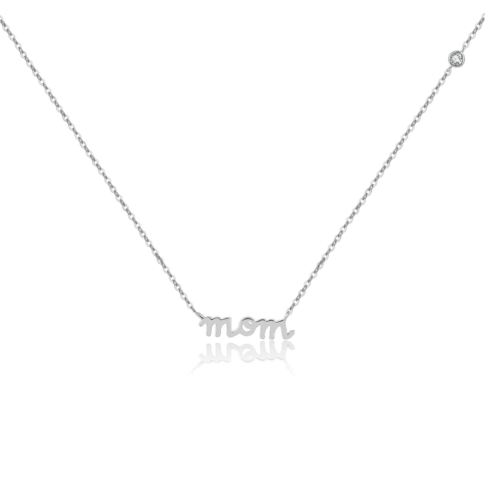 Silver & Gold Mom Pendant Necklace