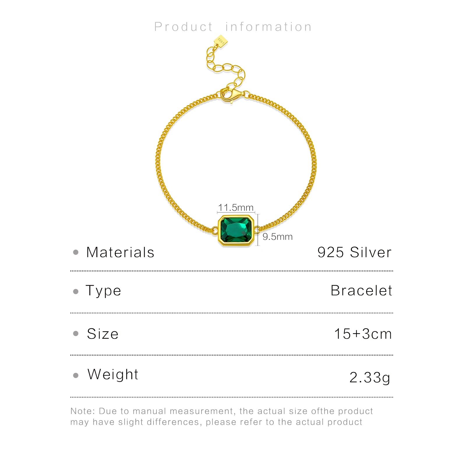 Green Gemstone Bracelet