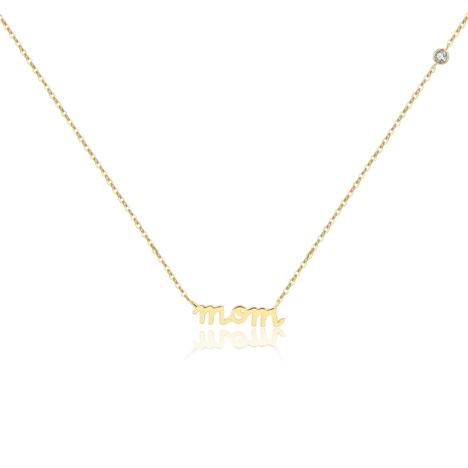Silver & Gold Mom Pendant Necklace