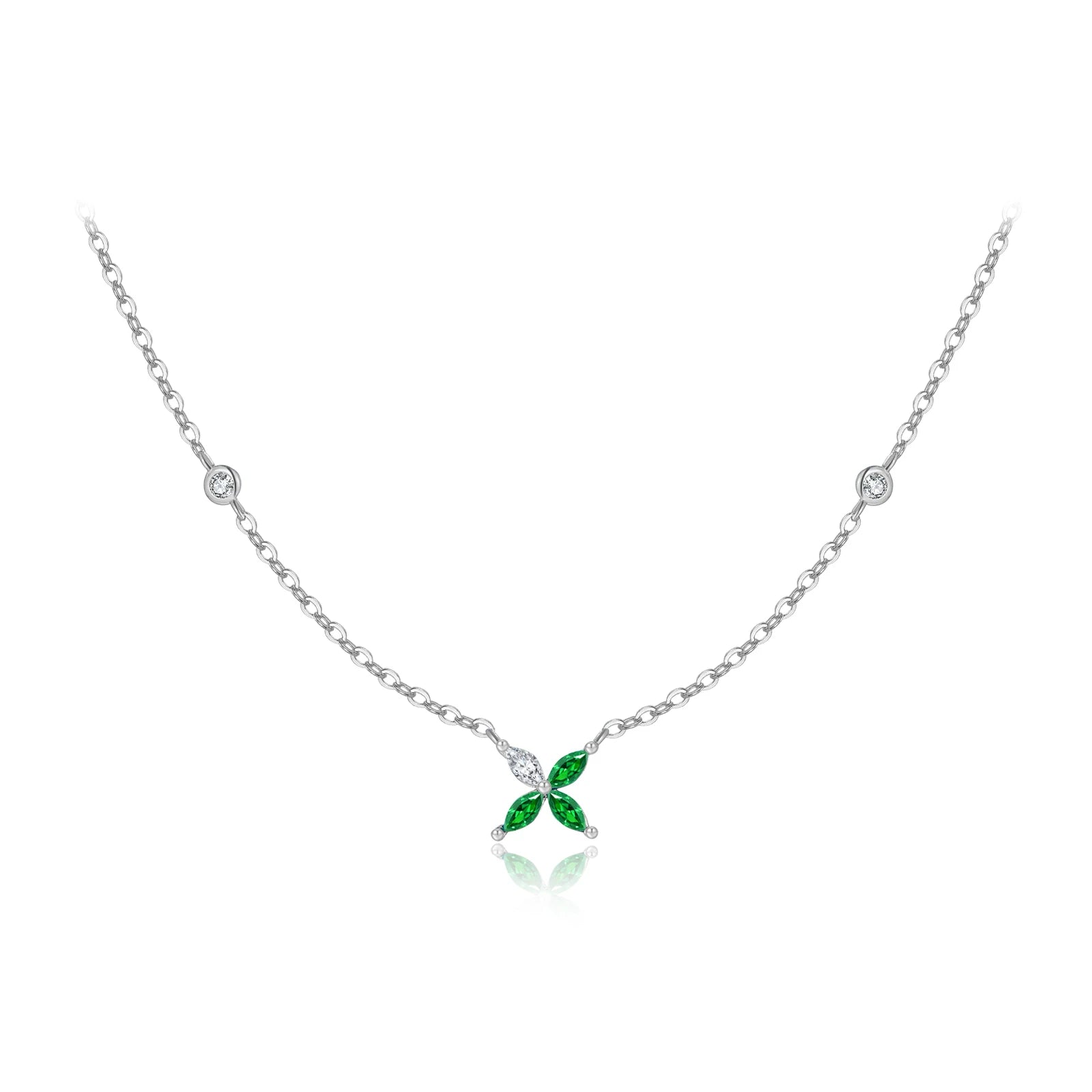 Silver Green Necklace