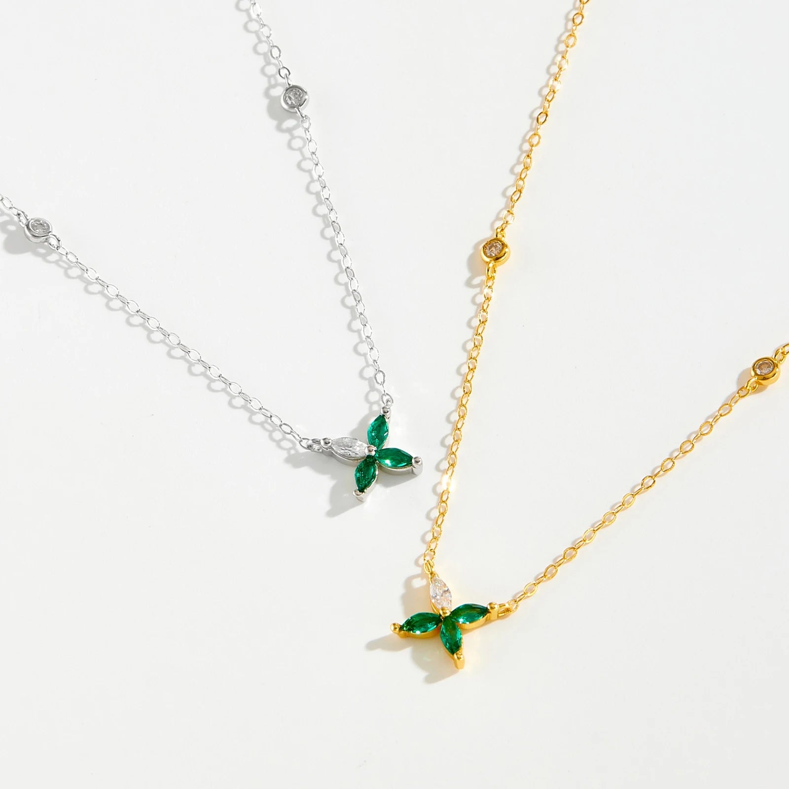 Silver Green Necklace