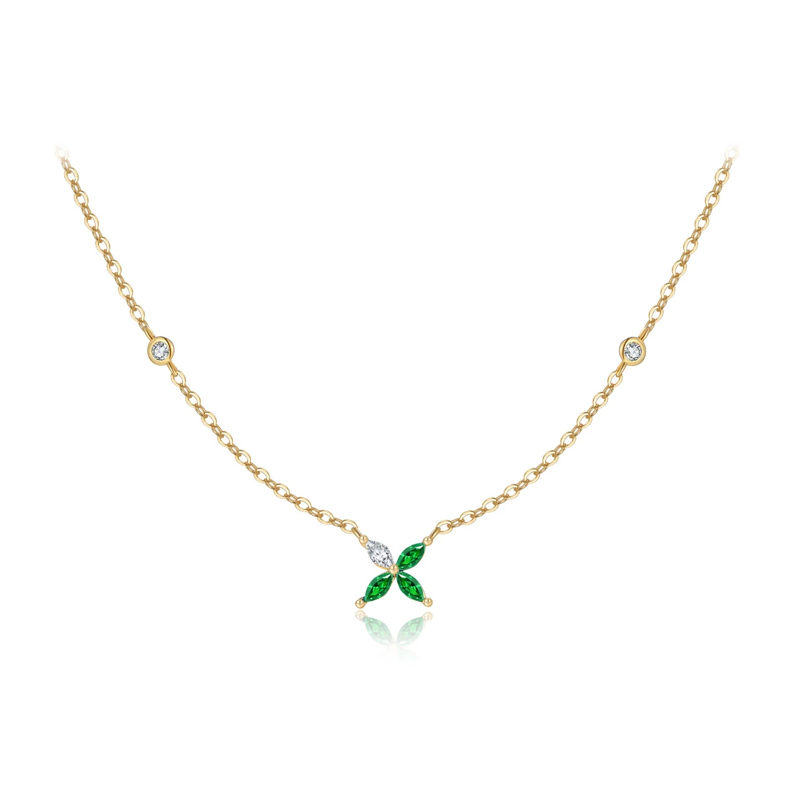 Silver Green Necklace