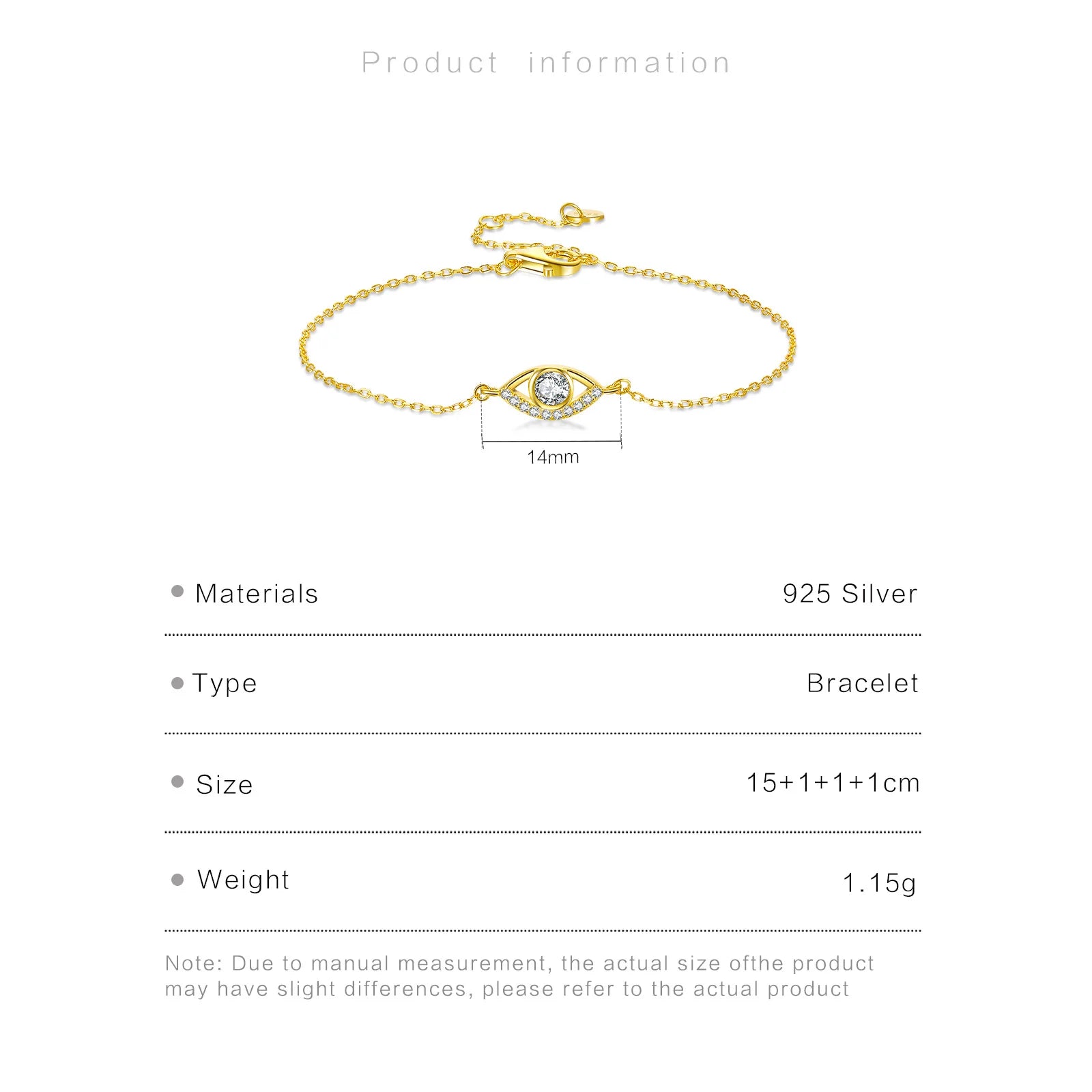 Eye-Shaped Charm Bracelet