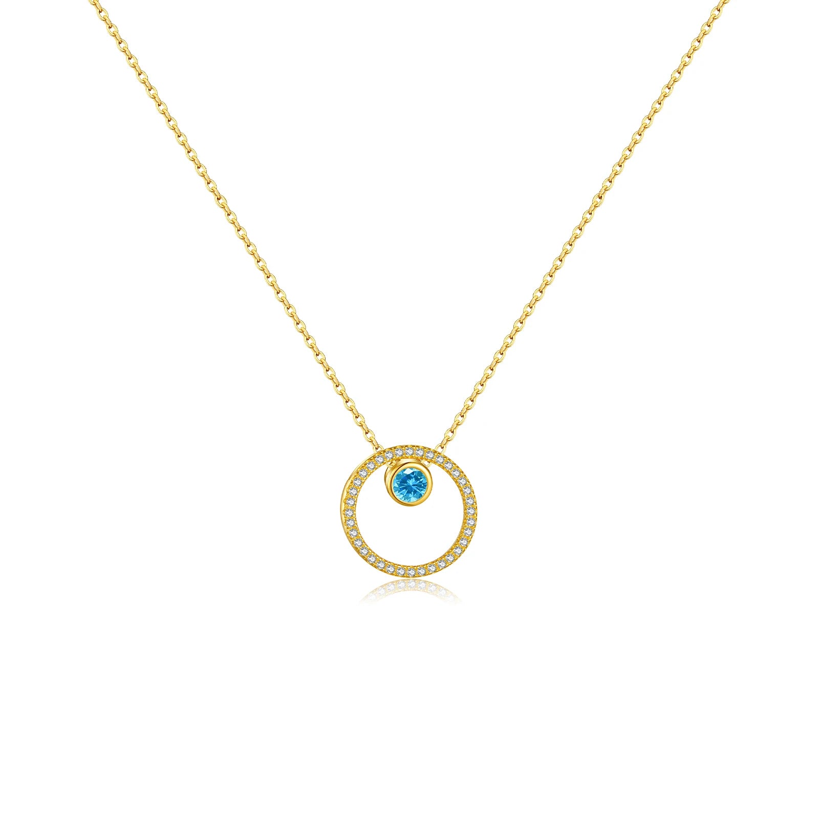 Gold Circle Pendant Necklace