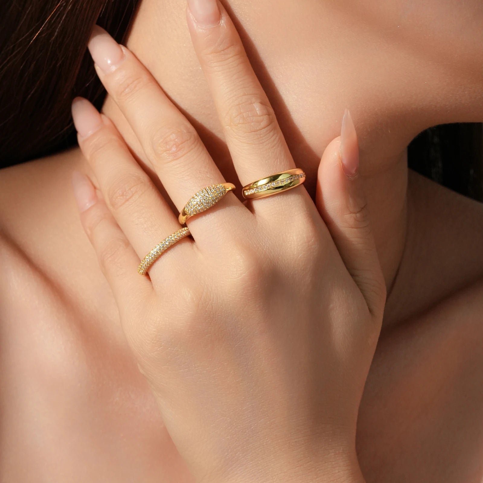 Silver CZ Zircon Ring