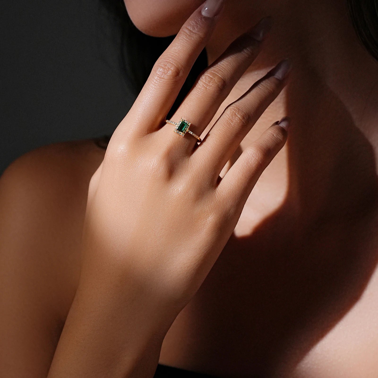 Emerald Zircon Ring