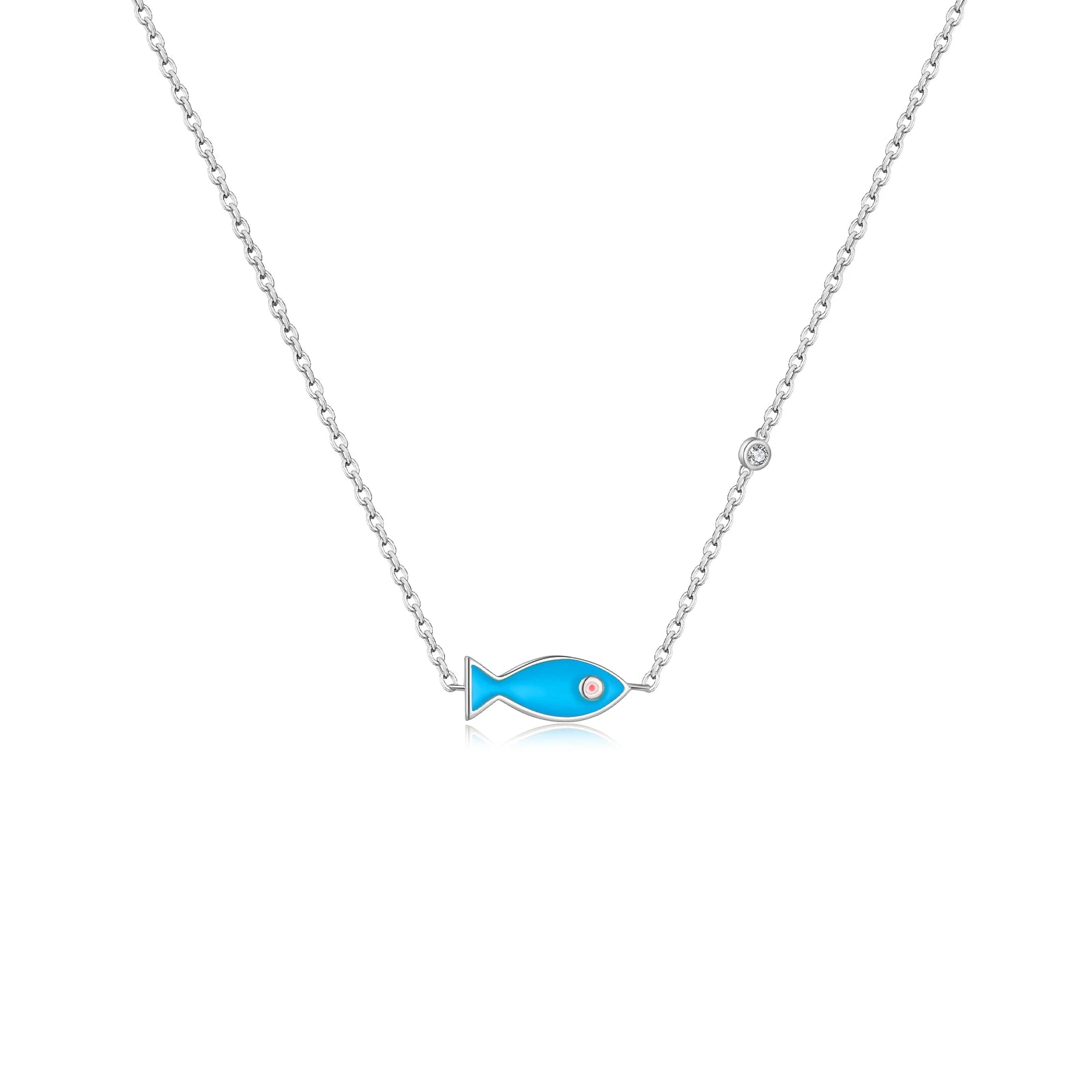Silver Fish Choker Necklace