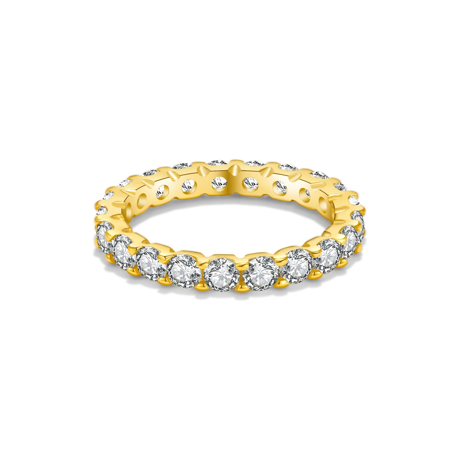 Gold 3mm Zircon Ring