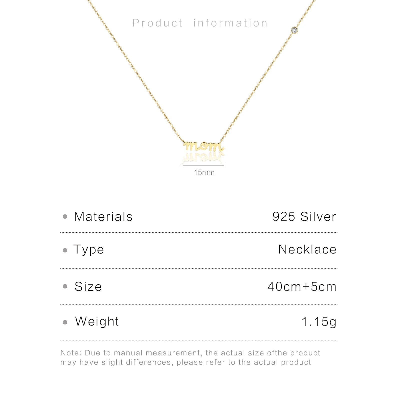 Silver & Gold Mom Pendant Necklace