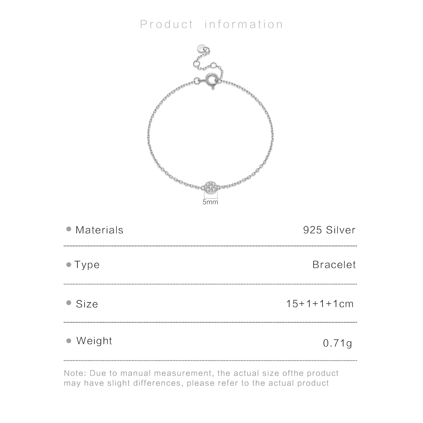 5mm CZ Charm Chain Bracelet