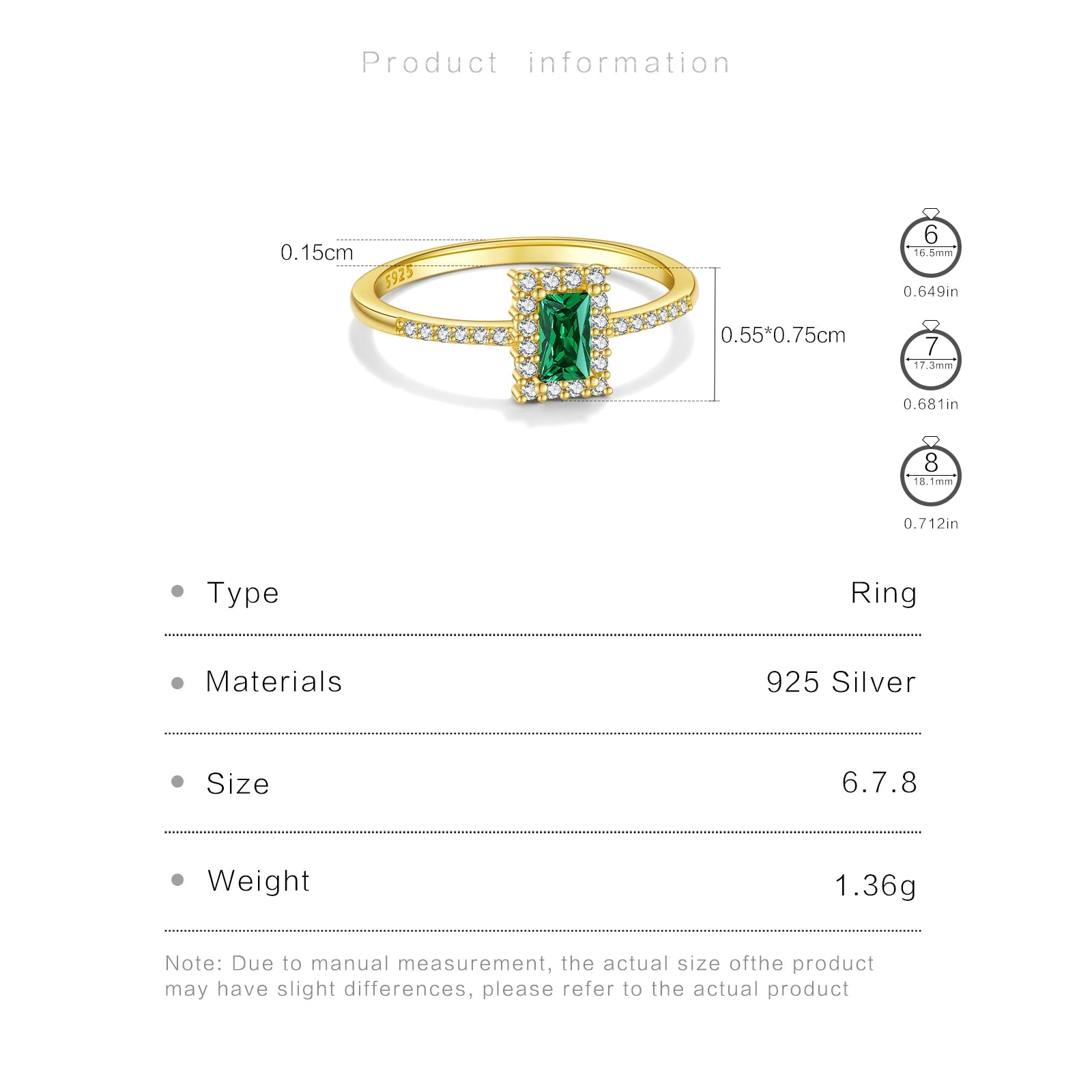 Emerald Zircon Ring