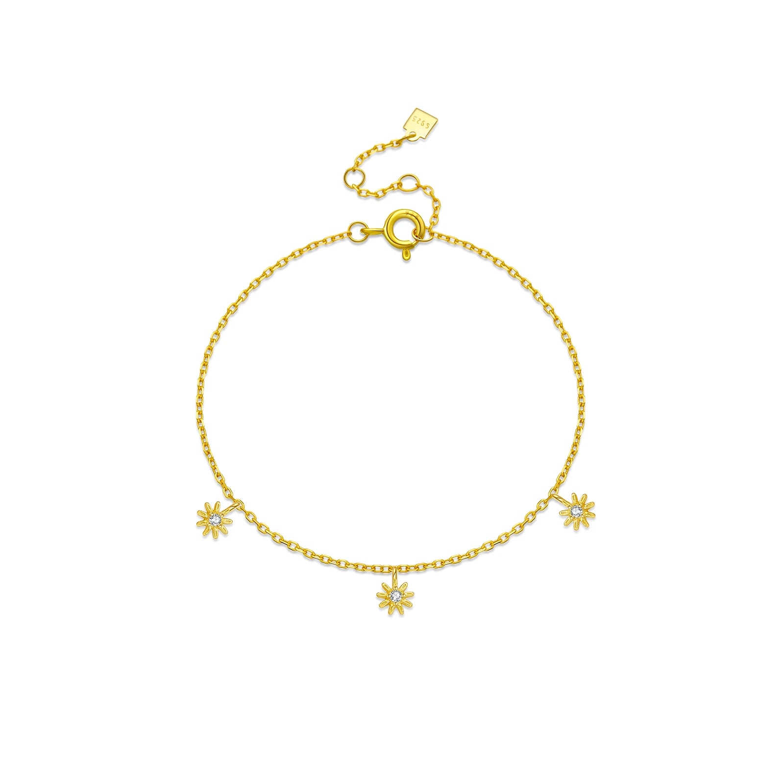 Three Sun Pendant Bracelet